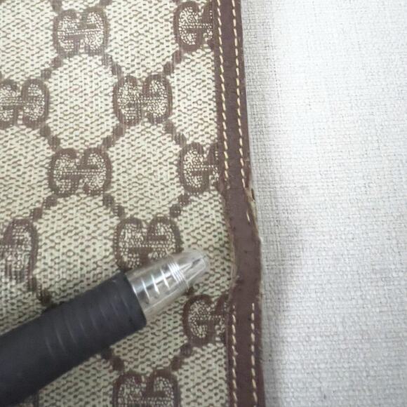 VIntage Gucci Wallet Trifold Brown Monogram GG Passport Sherry Line Canvas 80s - Picture 7 of 16